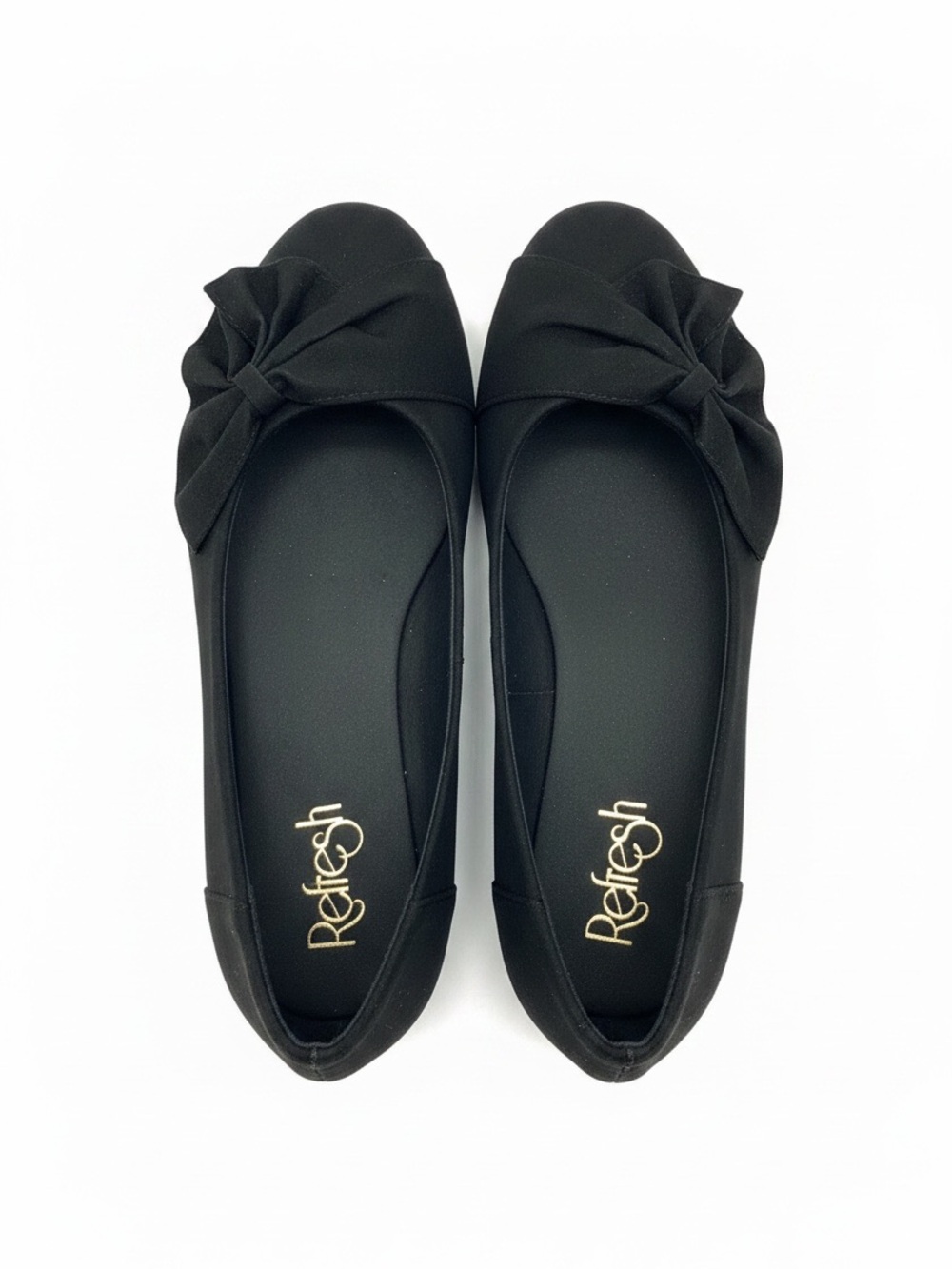 Black Bow Ballet Flats Twee New in Box Faux Suede
